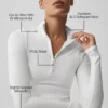 Alo Softsculpt Precision 1/4 Zip met lange mouwen - White