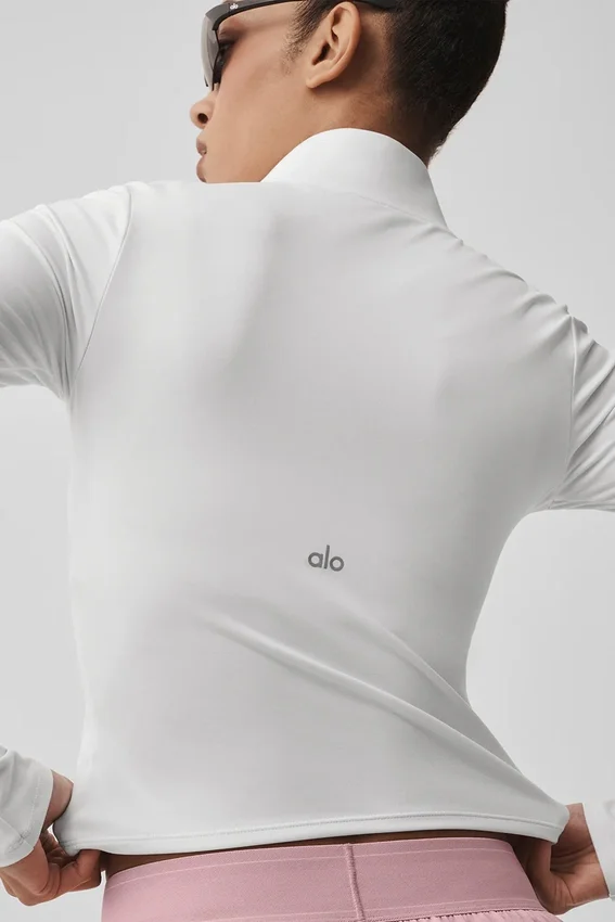Alo Softsculpt Precision 1/4 Zip met lange mouwen - White