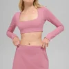 Alo Softsculpt Precision-bh met lange mouwen – Pink Wild Rose