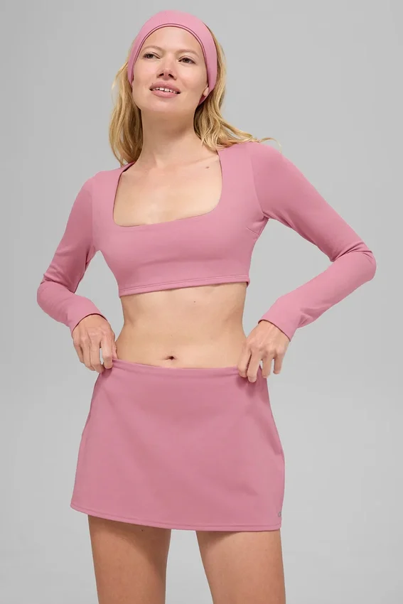 Alo Softsculpt Precision-bh met lange mouwen – Pink Wild Rose