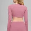 Alo Softsculpt Precision-bh met lange mouwen – Pink Wild Rose