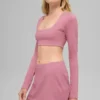 Alo Softsculpt Precision-bh met lange mouwen – Pink Wild Rose