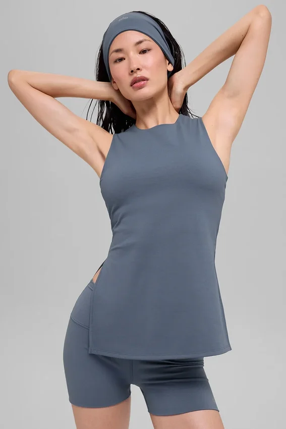 Alo Softsculpt Precision lange bh-tanktop - Bluestone