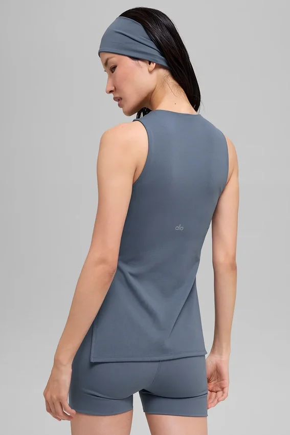 Alo Softsculpt Precision lange bh-tanktop - Bluestone