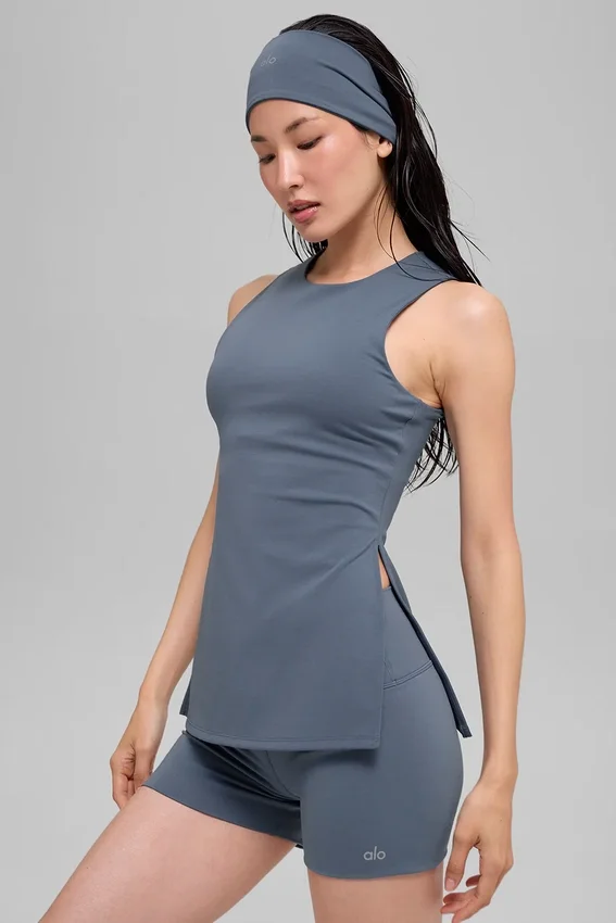 Alo Softsculpt Precision lange bh-tanktop - Bluestone