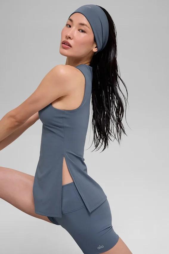 Alo Softsculpt Precision lange bh-tanktop - Bluestone