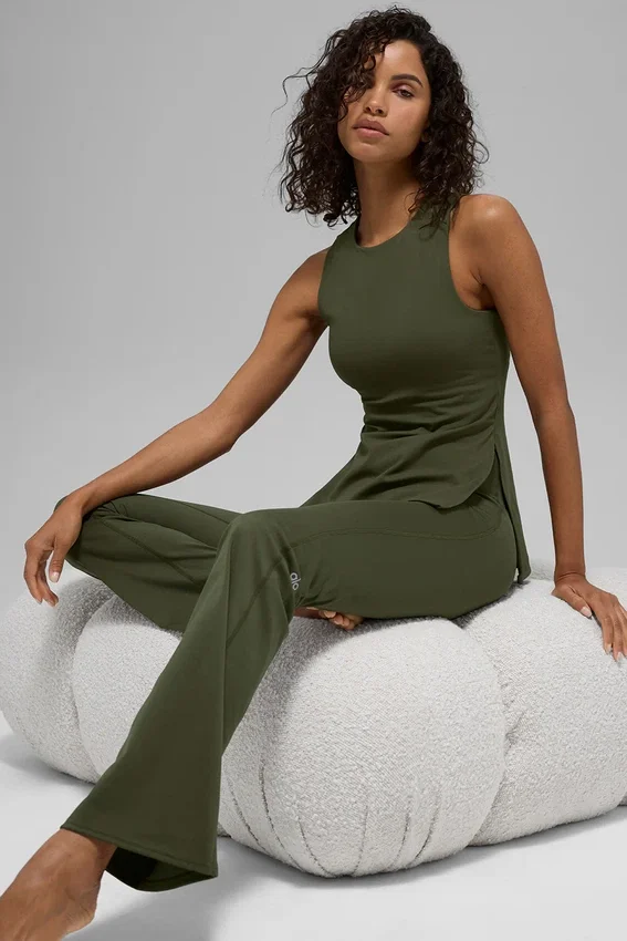 Alo Softsculpt Precision lange bh-tanktop - Green Olive