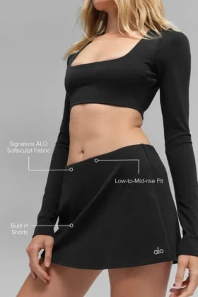 Alo Softsculpt Precision-minirok – Zwart