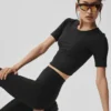 Alo Softsculpt Precision T-shirt met halflange mouwen - Zwart