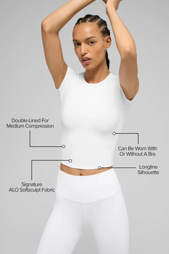Alo Softsculpt Precision T-shirt met korte mouwen - Wit