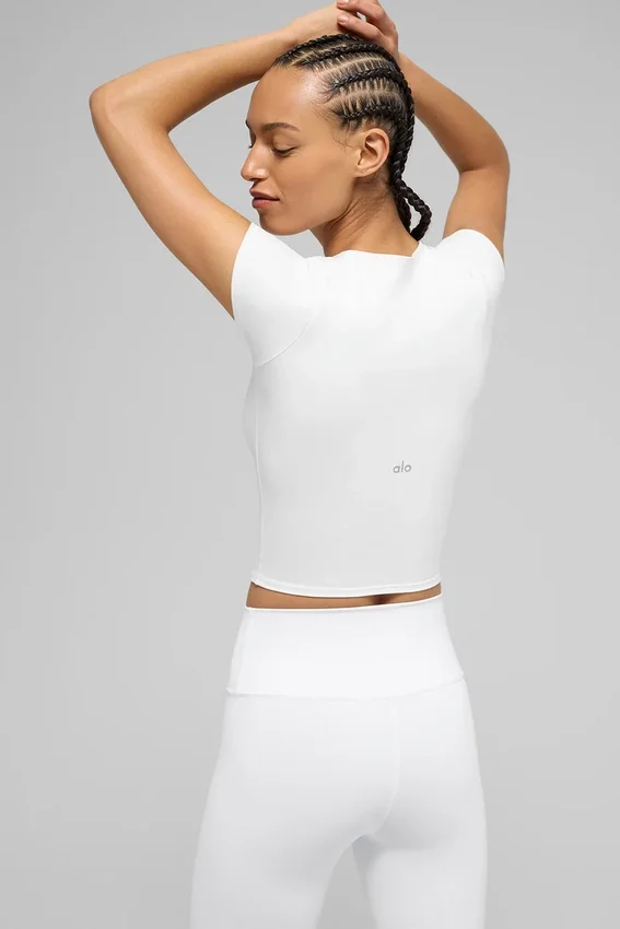 Alo Softsculpt Precision T-shirt met korte mouwen - Wit