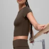 Alo Softsculpt Precision-top met korte mouwen - Espresso
