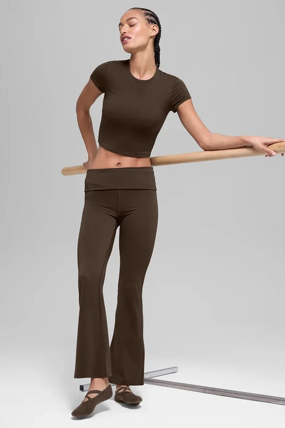 Alo Softsculpt Precision-top met korte mouwen - Espresso