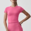 Alo Softsculpt Precision-top met korte mouwen - Paradise Pink