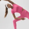 Alo Softsculpt Precision-top met korte mouwen - Paradise Pink