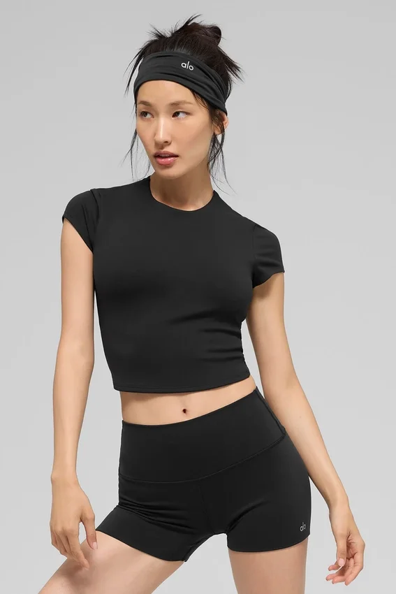 Alo Softsculpt Precision-top met korte mouwen - Zwart