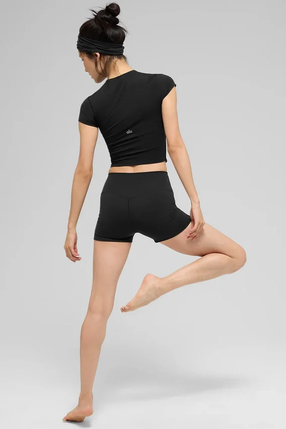 Alo Softsculpt Precision-top met korte mouwen - Zwart