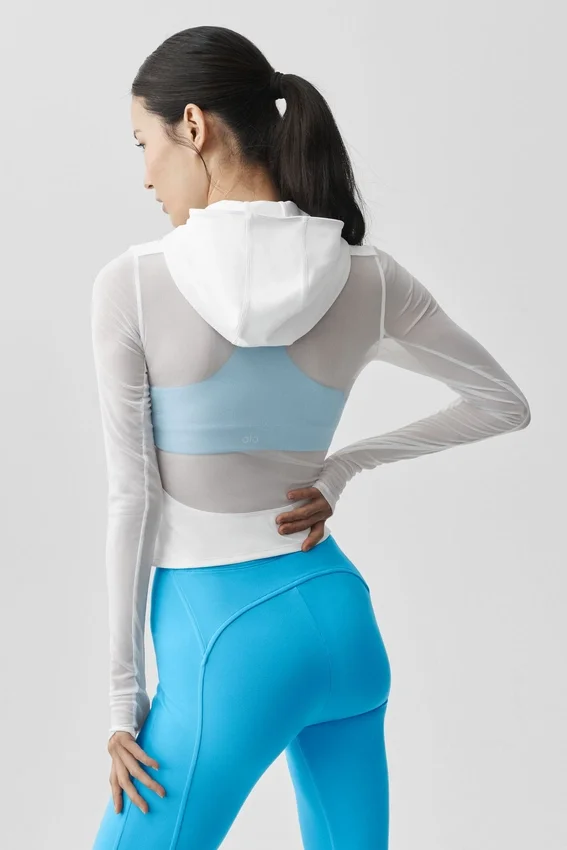Alo Softsculpt Superset-jas met doorlopende rits – Wit