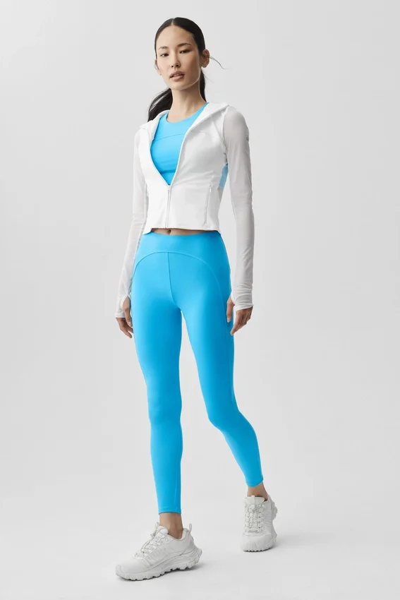 Alo Softsculpt Superset-jas met doorlopende rits – Wit