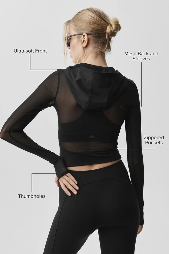 Alo Softsculpt Superset-jas met volledige ritssluiting - Zwart