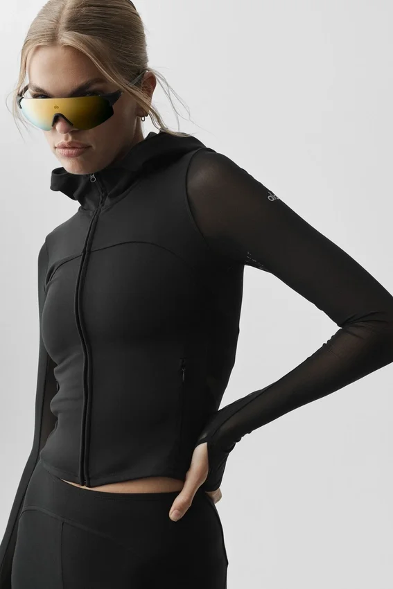 Alo Softsculpt Superset-jas met volledige ritssluiting - Zwart