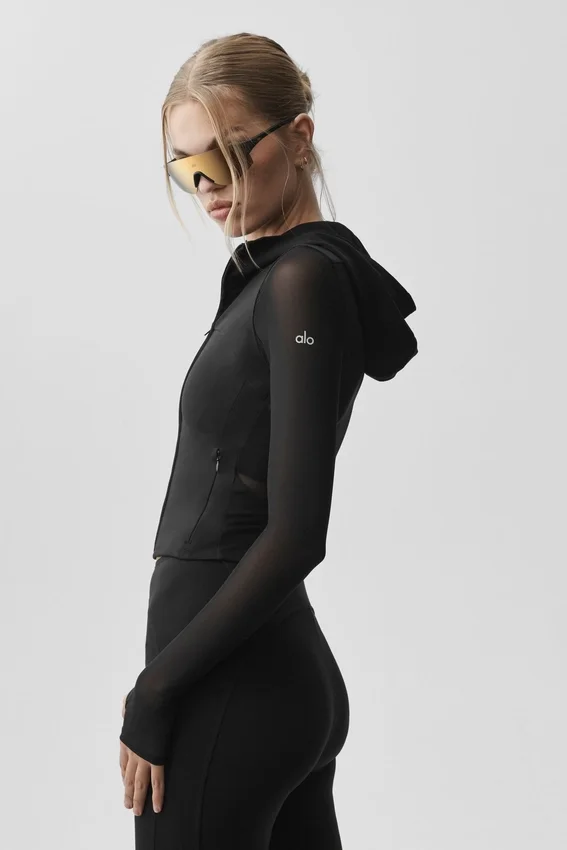 Alo Softsculpt Superset-jas met volledige ritssluiting - Zwart