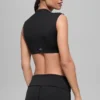 Alo Softsculpt T-shirt met korte mouwen en afgeronde hals – Zwart