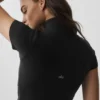 Alo Softsculpt T-shirt met korte mouwen en doorlopende rits - Zwart