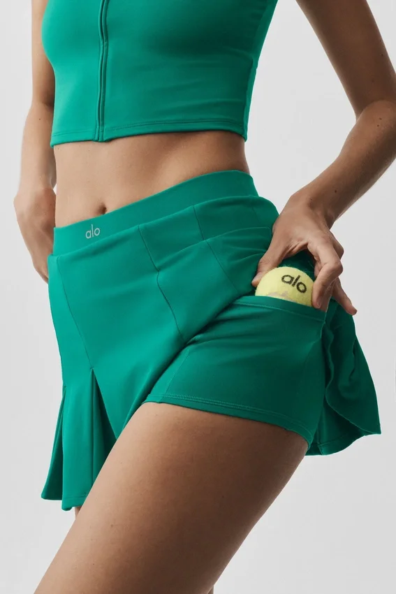 Alo Softsculpt Topspin-tennisrok – Emerald Isle