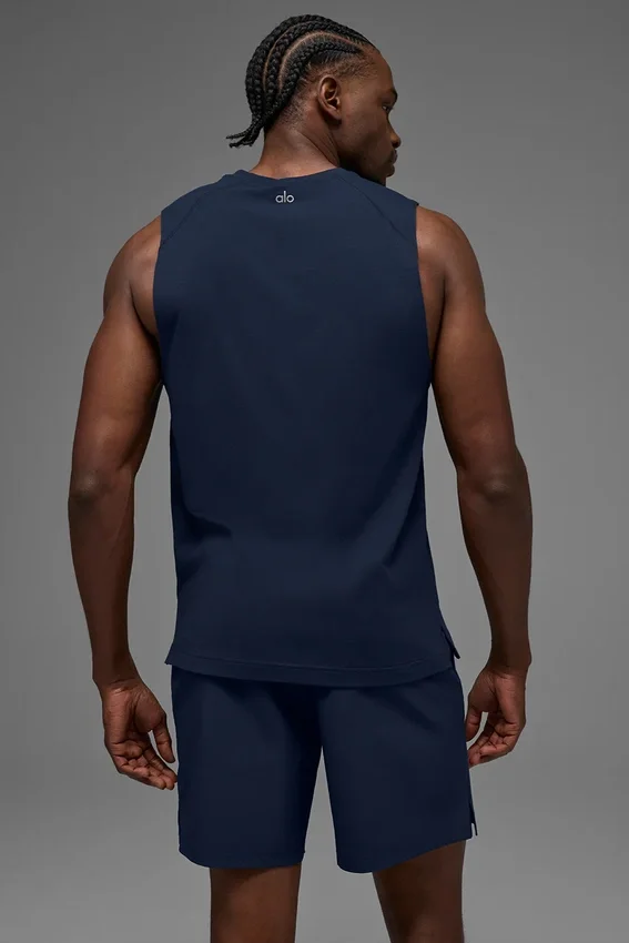Alo Vapor Muscle Tank - Navy