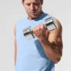 Alo Vapor Muscle Tank - Seashell Blue
