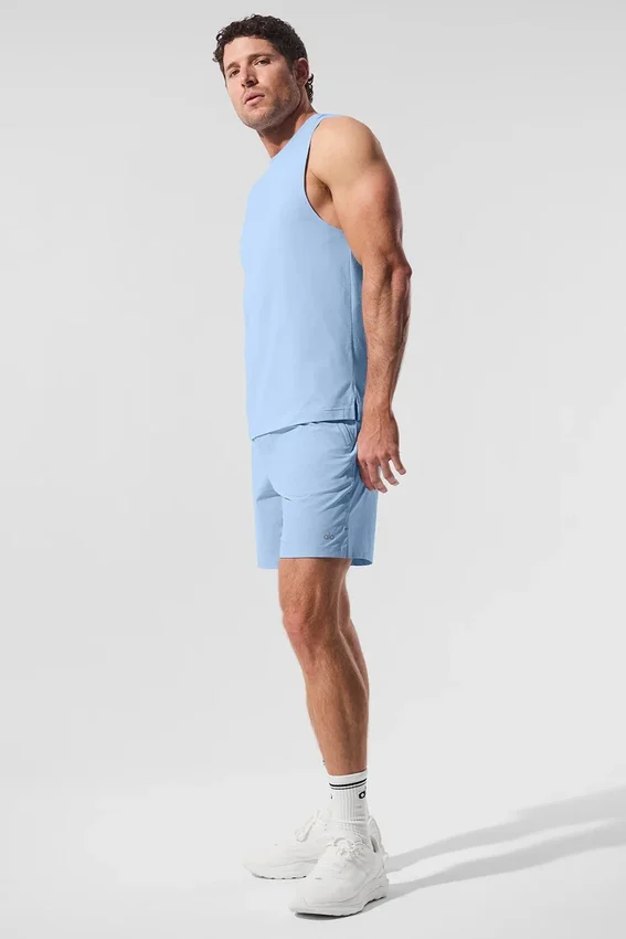 Alo Vapor Muscle Tank - Seashell Blue
