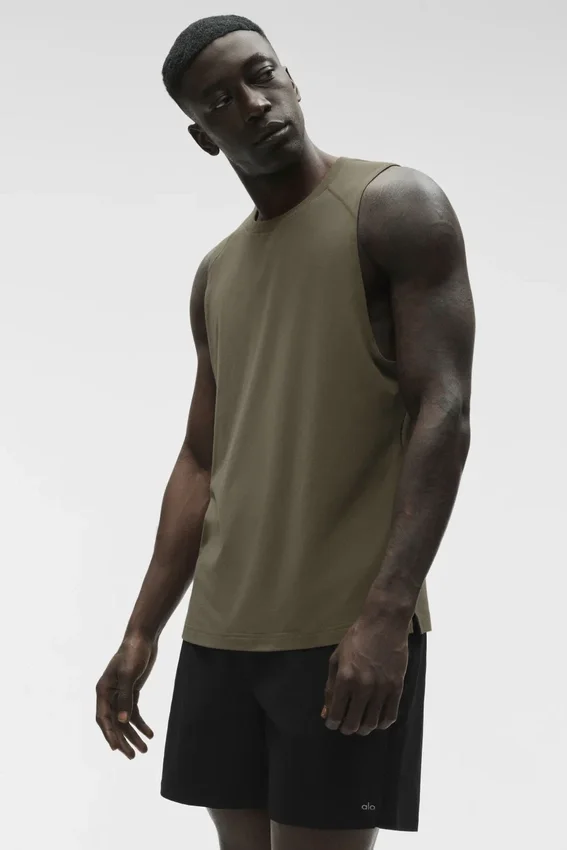 Alo Vapor Muscle Top - Olive Tree