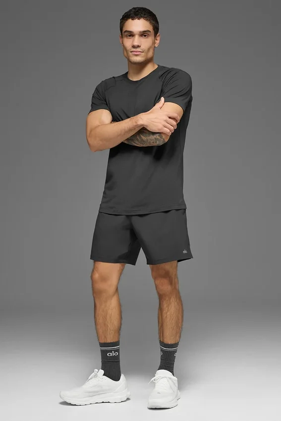 Alo Vapor T-shirt met ronde hals en korte mouwen - Antraciet