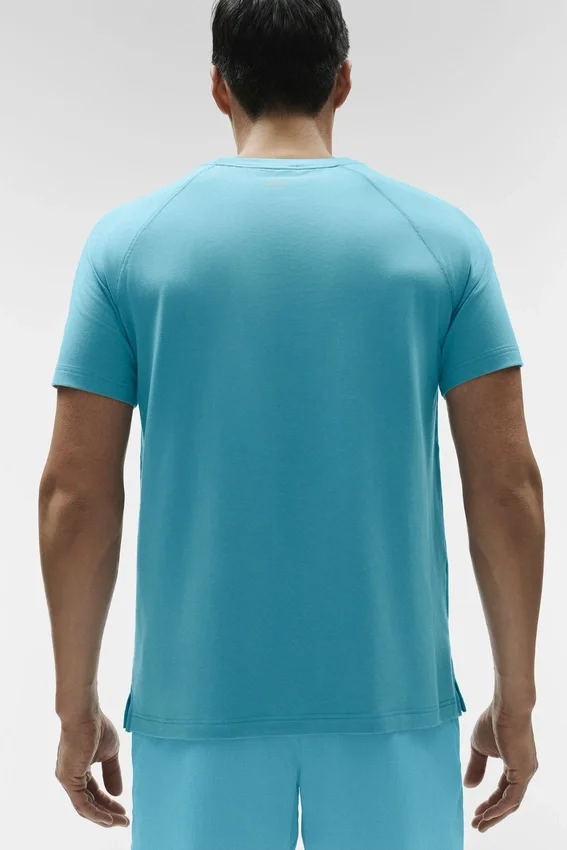 Alo Vapor T-shirt met ronde hals en korte mouwen - Blue Breeze
