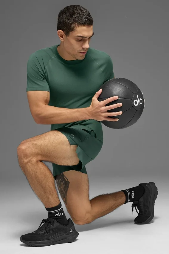 Alo Vapor T-shirt met ronde hals en korte mouwen - Clover Green