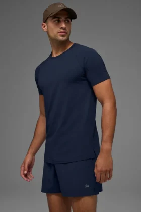 Alo Vapor T-shirt met ronde hals en korte mouwen - Navy