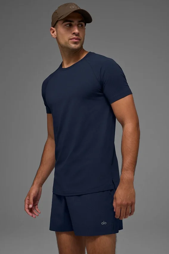 Alo Vapor T-shirt met ronde hals en korte mouwen - Navy