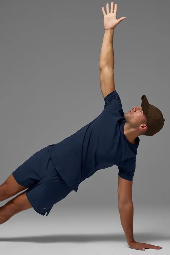 Alo Vapor T-shirt met ronde hals en korte mouwen - Navy