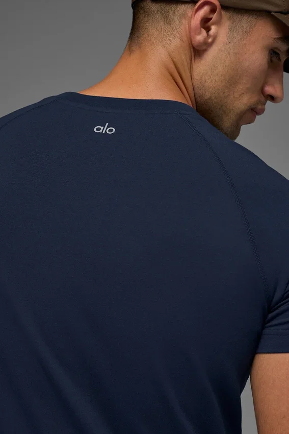 Alo Vapor T-shirt met ronde hals en korte mouwen - Navy