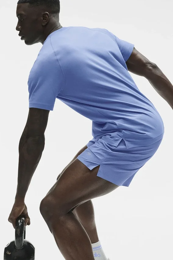 Alo Vapor T-shirt met ronde hals en korte mouwen - Provence Blue