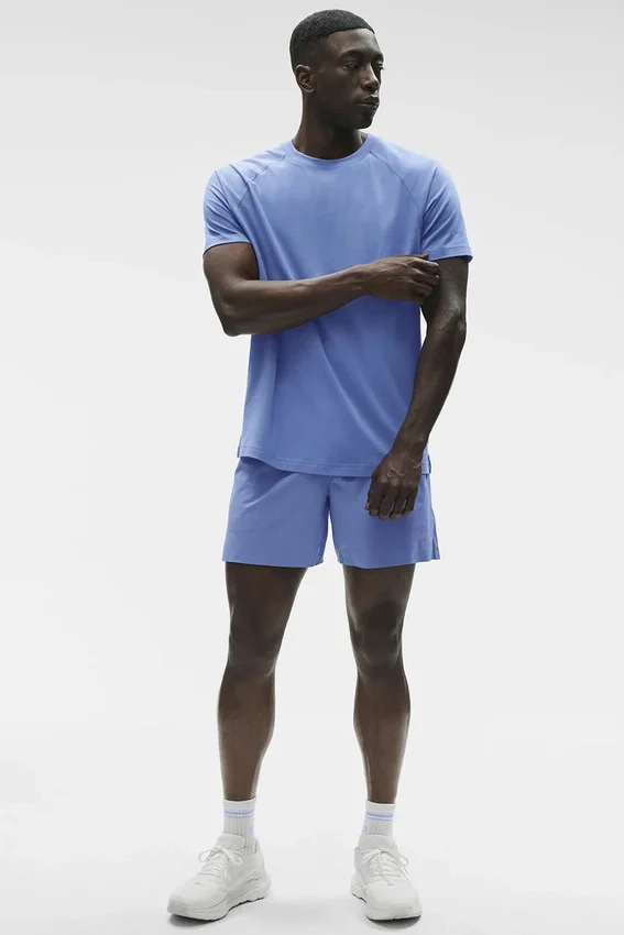 Alo Vapor T-shirt met ronde hals en korte mouwen - Provence Blue