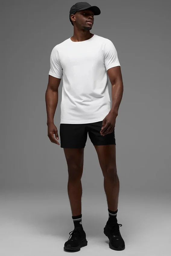 Alo Vapor T-shirt met ronde hals en korte mouwen - White