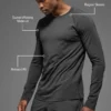 Alo Vapor T-shirt met ronde hals en lange mouwen - Anthracite