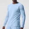 Alo Vapor T-shirt met ronde hals en lange mouwen - Seashell Blue