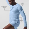 Alo Vapor T-shirt met ronde hals en lange mouwen - Seashell Blue