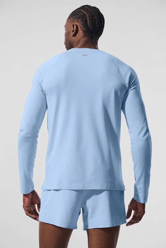 Alo Vapor T-shirt met ronde hals en lange mouwen - Seashell Blue