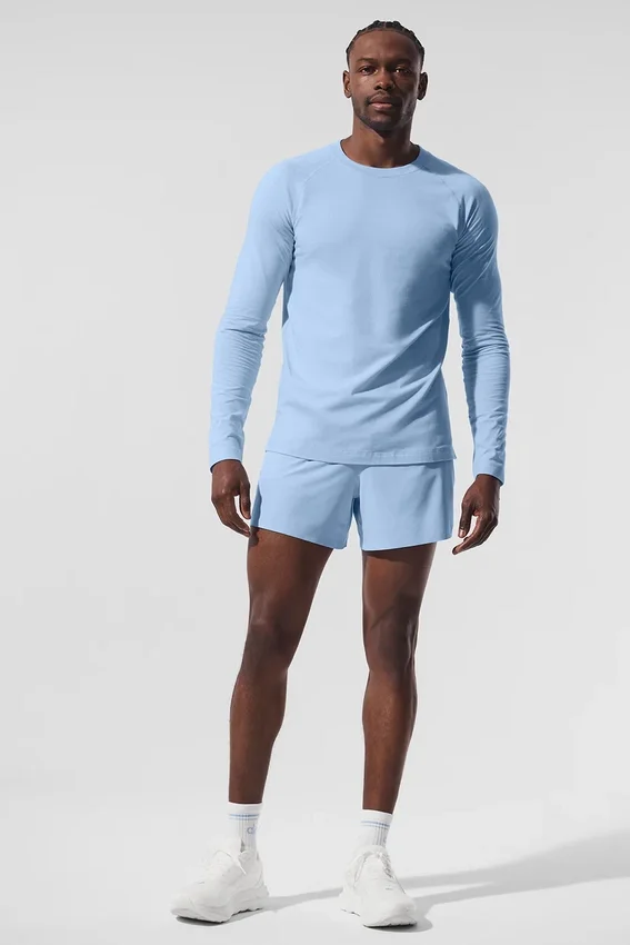 Alo Vapor T-shirt met ronde hals en lange mouwen - Seashell Blue