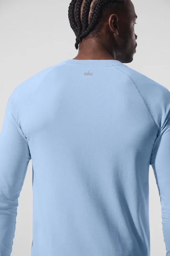 Alo Vapor T-shirt met ronde hals en lange mouwen - Seashell Blue