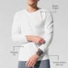 Alo Vapor T-shirt met ronde hals en lange mouwen - Wit